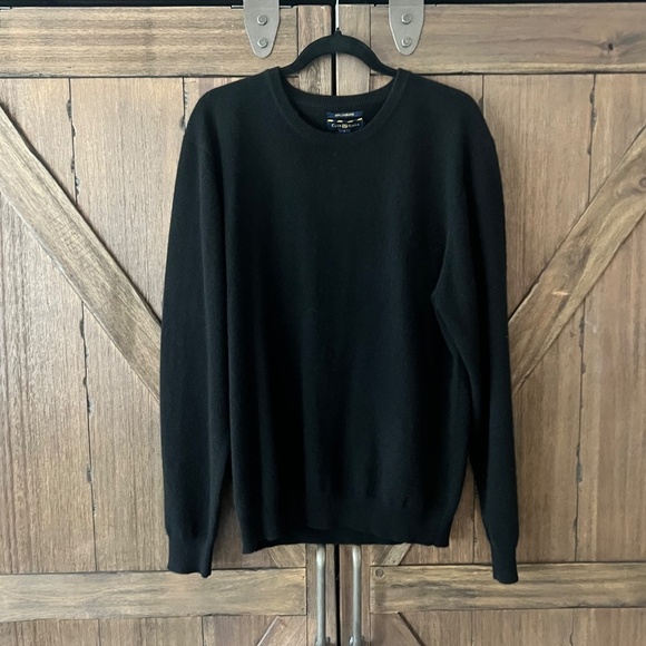 Club Room Men’s Luxury 100% Cashmere Crew-Neck Sweater Black Size Large EUC - Picture 2 of 5